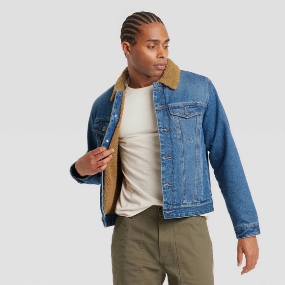 Goodfellow & Co Other - Goodfellow & Co Denim Jacket with Brown Sherpa Lining